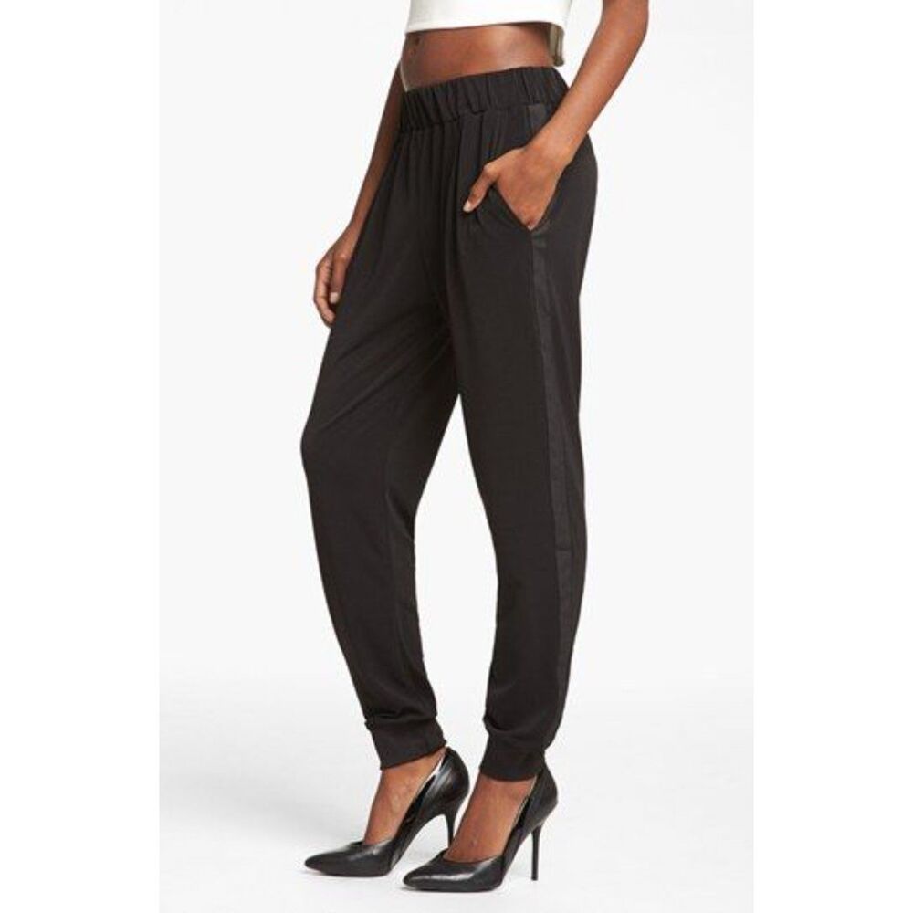 WAYF Minimalist Tuxedo Stripe Dressy Jogger Pants Black XS Nordstrom